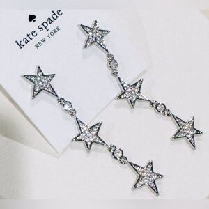 KATE SPADE Silver You're A Star Linear Earrings Dust Bag Included